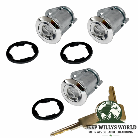 Schließzylinder Set mit Schlüssel Jeep CJ + Wrangler + Cherokee 81-90