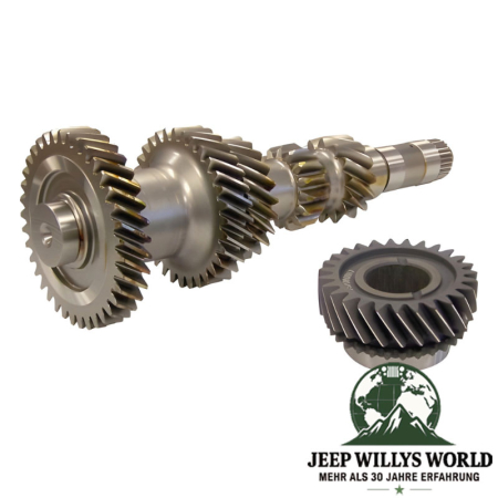Vorgelegewelle mit 37-32-23-15-14-26 Zähnen und Zahnrad für den 3. Gang mit 27 Zähnen für T5 Schaltgetriebe. Jeep SJ / J Serie / CJ5 / CJ7 / CJ8 / Cherokee XJ (1982-1986)-