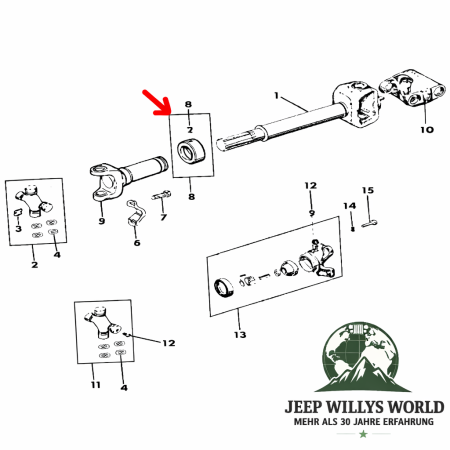 Simmerring Kardanwelle vorne oder hinten Jeep CJ + Wrangler + Cherokee 81-01
