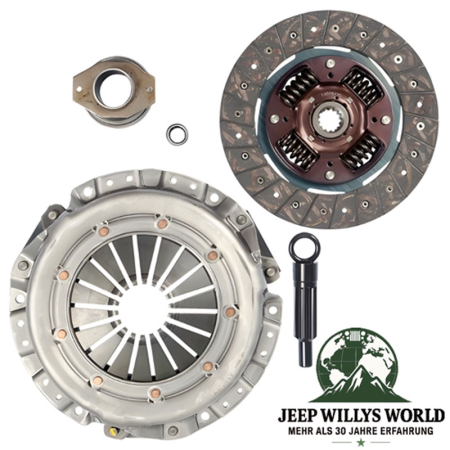 Clutch Master Kit for 2.5L AMC engine with T4, T5, T176 or T177 Transmission. Includes Pressure Plate, Clutch Disc, center pin, Throwout & Pilot Bearing. Jeep SJ J Serie / CJ5 CJ7 CJ8 / Cherokee XJ (1983-1986).