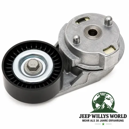 Serpentine Belt  + Tensioner + Idler Pulley Complete Set Jeep Wrangler JK with Air Conditioning 3.8L Engine (07-11)