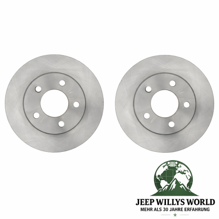 Brake Rotor Set front Jeep CJ YJ XJ MJ 82-89, 4 Pad overview, pad side shown.