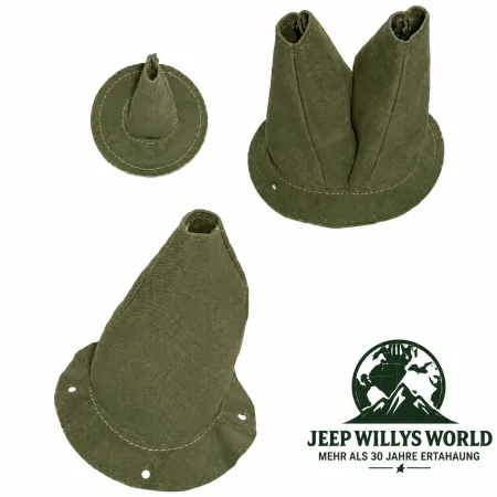 MD Juan Schaltmanschetten Set 3teilig in Leder. Jeep Willys MB / Ford GPW (41-45)