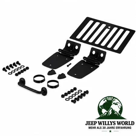 Rugged Ridge Motorhauben Scharnier Set schwarz pulverbeschichtet Jeep Wrangler TJ (1998-2006)