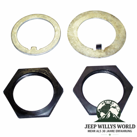 Radlager Achsmutter Set Dana 25 + 27 + 30 Jeep Willys Ford GPW 41-86
