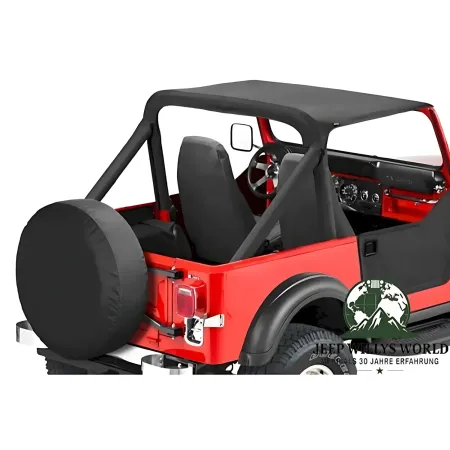 Bestop Strapless Bikini Top, Black Denim, schwarzes Vinyl (strukturiert). Jeep CJ7 (1980-1986).