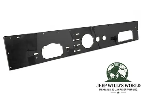 Armaturenbrett mit Aussparungen für Anzeigen & Bedienelemente, ohne Radio & Lautsprecher, schwarz. Jeep CJ (1976-1986)