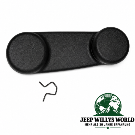 Crown Fensterkurbel Schwarz Vollstahl Türen rechts oder links Jeep Wrangler TJ, JK (96-10)