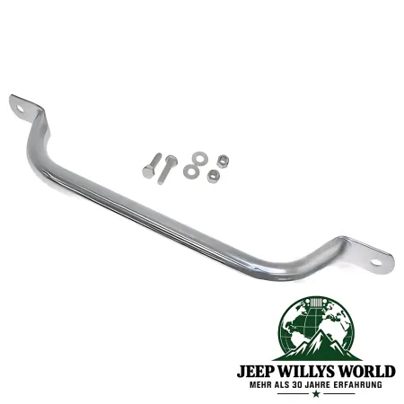 RT Off-Road stainless steel grab bar, polished for passenger side on Jeep Willys M38A1, CJ5 CJ7 CJ8 (1952-1986).