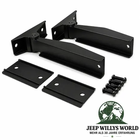 RT Off-Road Hecktür Scharnier Set 2-teilig Edelstahl Schwarz pulverbeschichtet Jeep Wrangler TJ (1996-2006)