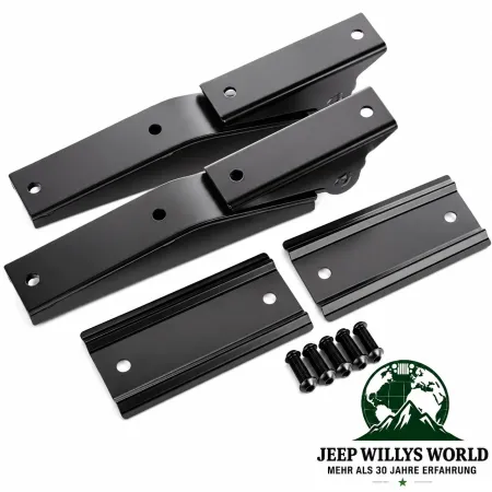 OMIX-Ada Tailgate Hinge Set Black Steel Black powder-coated Jeep Wrangler TJ (1996-2006)