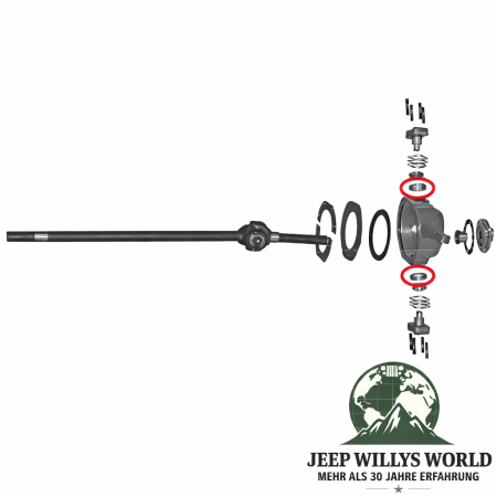 Achsschenkellagerschale Vorderachse rechts oder links Dana 25 + 27 Jeep CJ + Willys 46-71