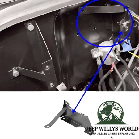Luftfilter Gehäuse Halterung links L-Head Jeep Willys MB M38 CJ Ford GPW 41-53