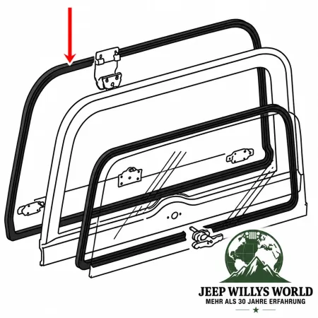 Hardtop Lift Gate Weatherstrip Jeep CJ7 CJ8 76-86