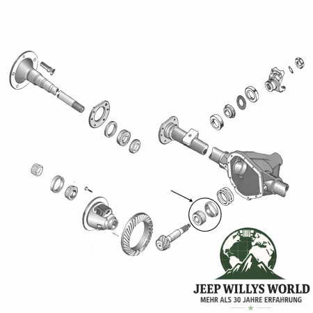 Pinion Bearing Cup Set Inner Dana 44 Jeep Willys CJ + Wrangler + Cherokee 41-06