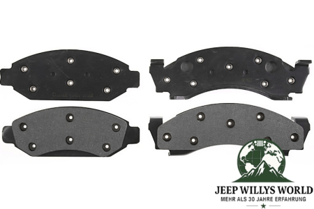 Brake pads front both sides, rear and front side view pictured, Jeep CJ5 CJ7 77-78