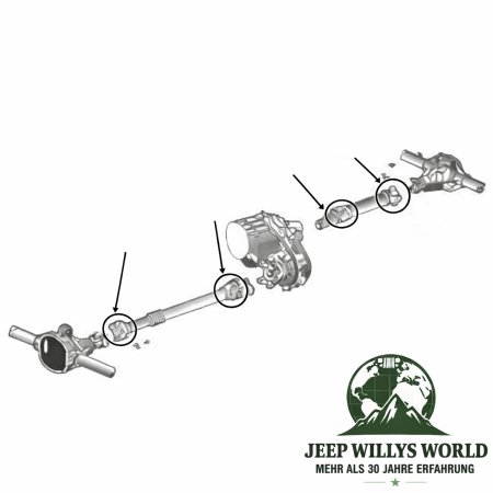 Kreuzgelenk Kardanwelle abschmierbar Jeep Willys + CJ + Wrangler + Cherokee + Grand Cherokee 41-07
