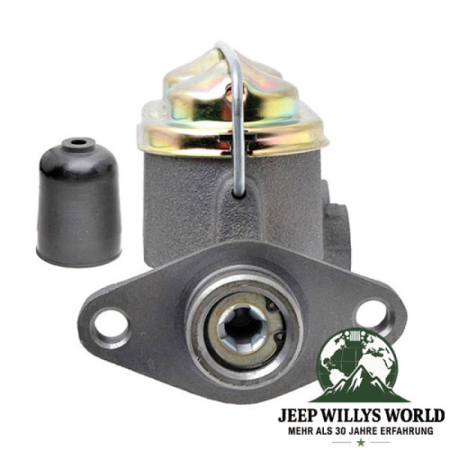 Hauptbremszylinder Jeep CJ5 CJ6 SJ J-Serie 68-75 ohne Bremskraftverstärker, frontal auf den Anschluss schauen abgebildet.