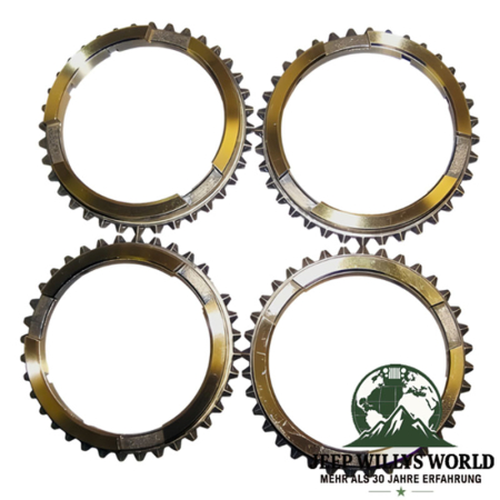Synchro Repair Set, Blocking Rings 4 pieces T176 T177 Transmission Jeep CJ / SJ (80-86), all 4 Rings pictured.