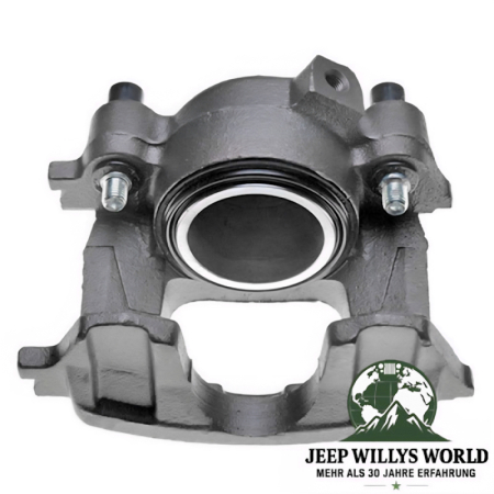 Front Left Brake Caliper Jeep CJ5 CJ7 CJ8 YJ XJ MJ 82-89, pictured from above slightly tilted forward top side laying down.