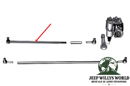 Tie Rod End Long with Steering Knuckle Right Jeep CJ 82-86