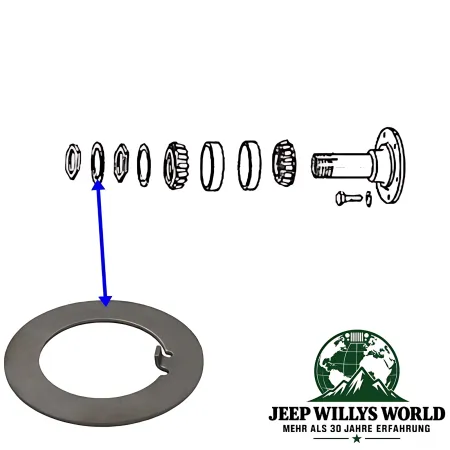 Crown Sichererungsscheibe Außen am Radlager Dana 25 + 27 + 30  Jeep CJ , Ford GPW / Willys (41-86)