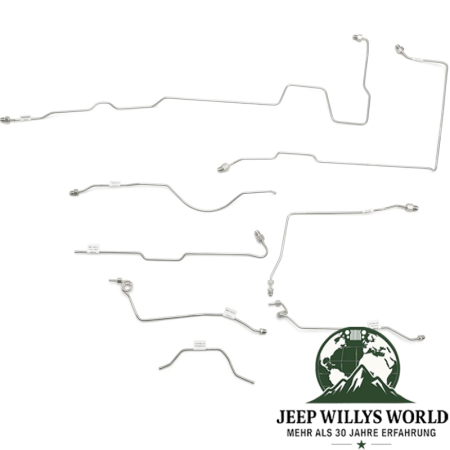 7-piece brake line set Jeep CJ5 74-75, all 7 tubings pictured.