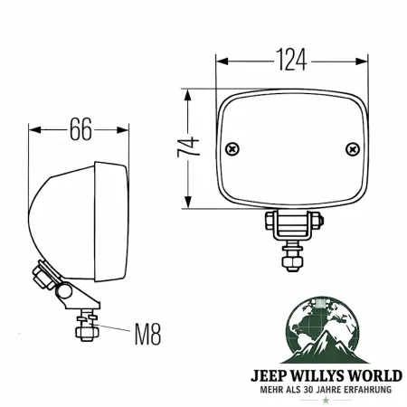 Nebelschlussleuchte universal Hella CJ Wrangler 55-06