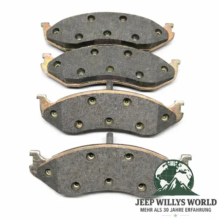 Bremsbeläge Set Vorderachse Jeep CJ YJ XJ MJ 82-89, 4 Stück, Übersichtsbild auf Belagseite.