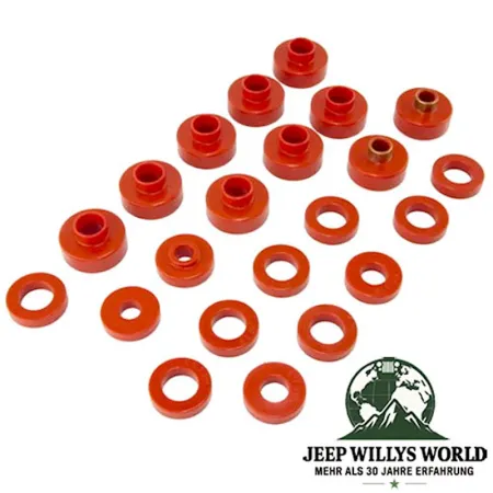 Karosserieauflagegummi Set Rot Jeep CJ 76-79