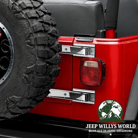 Tailgate Hinge Set in Stainless Steel Jeep Wrangler TJ 97-06