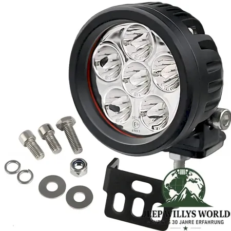 LED Headlamp round Ø 8,9cm 18 Watt with E-mark