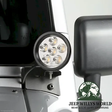 LED Headlamp round Ø 8,9cm 18 Watt with E-mark
