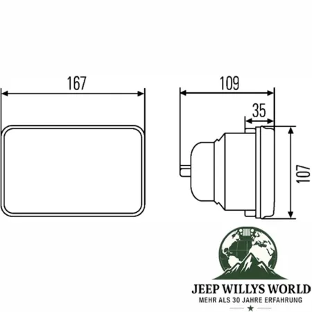 Scheinwerfer Einsatz H4 mit LWR Jeep Wrangler EU Modell 87-95