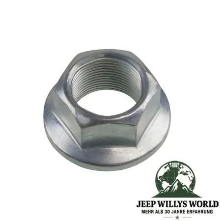 Mutter für den Kardanflansch vorne von Verteilergetriebe zu Kardanwelle für NP242 oder NP249 Verteilergetriebe und Vorder- & Hinterachse. Jeep SJ, J Serie, CJ5, CJ7, CJ8, Cherokee XJ, Wrangler YJ, TJ, JK, JL, Grand Cherokee ZJ, ZG, WJ, WG, Comanche MJ, Li