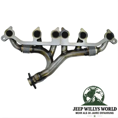 Abgaskrümmer für 4,0L Motor. Jeep Cherokee XJ / Wrangler YJ / TJ / Grand Cherokee ZJ / ZG (1991-1999), Motorseitig abgebildet.