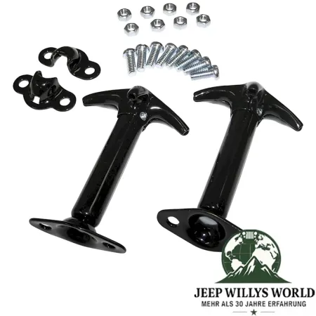 Motorhaubenverschluss Haken Paar Schwarz CJ + Wrangler YJ 46-95
