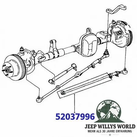 Spurstange lang rechts mit Spurstangenkopf Jeep Grand Cherokee 8 Zyl. 93-98