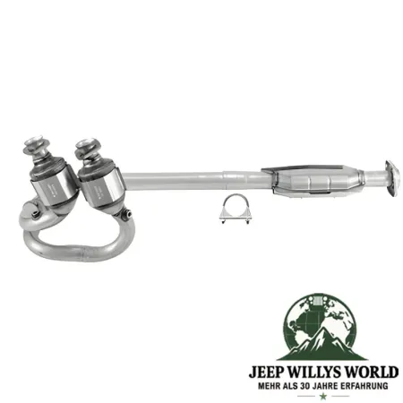 Front Pipe with two (2) Catalytic Converters incl. Clamp for 4.0L engine. Jeep Wrangler TJ (2004-2006).