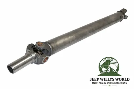 Propeller Drive Shaft Yoke Strap and Bolt Style Dana 30 Front Axle, 44 Rear Axle, 300 Transfer Case Jeep CJ Wrangler Cherokee Commanche 66-93, slightly tilted top side view with full product visable.