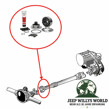 Propeller Shaft Repair Kit Front Axle Differential Jeep Grand Cherokee 93-98