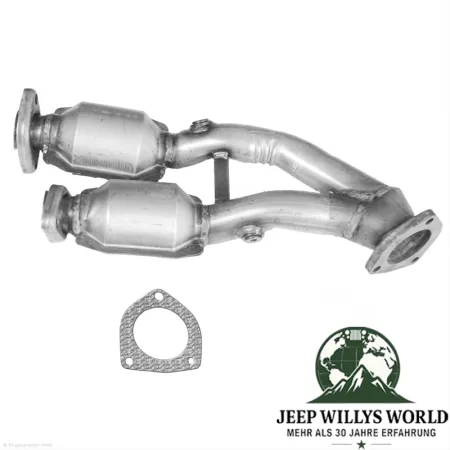 Doppel Katalysator für 4,0L 6 Zylinder Motor. Jeep Cherokee XJ (20.01.2000-2001), mit Dichtung.