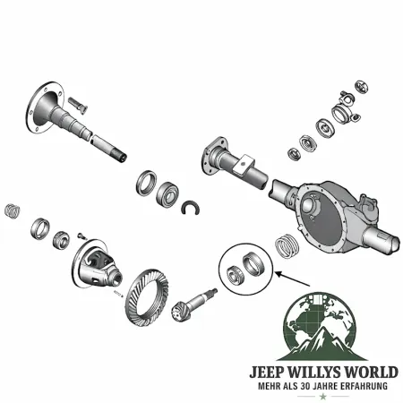 Kegelradlager Set innen Dana 35 Hinterachse Jeep Wrangler + Cherokee + Grand Cherokee 87-06