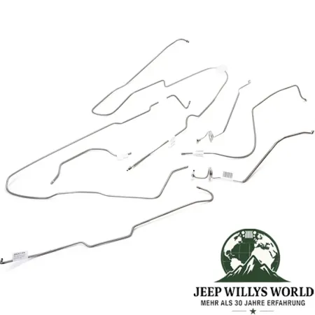 Brake Lines Set Stainless Steel 7-pcs. for wide rear axle Jeep CJ7 81-86