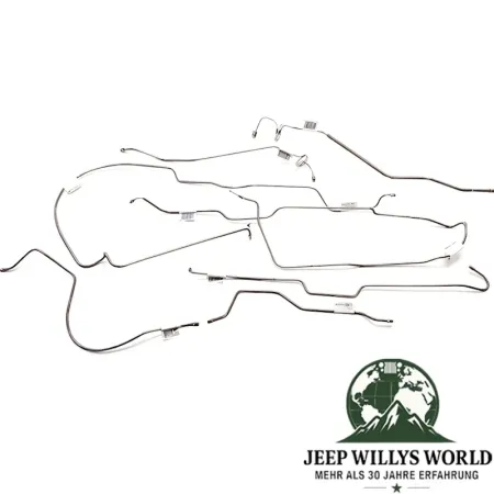 Brake Lines Set Stainless Steel 7-pcs. with Quadratrac Jeep CJ7 76-79