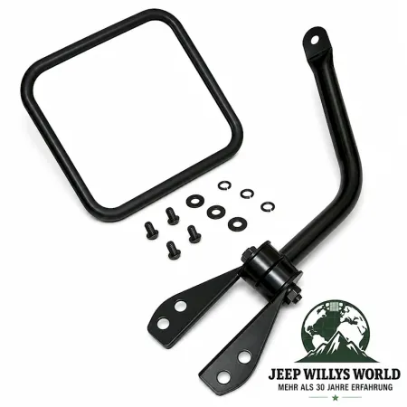 Außenspiegel Set schwarz pulverbeschichtet. Jeep CJ5 CJ6 CJ7 CJ8 / Wrangler YJ / Willys M38A1 (1955-1995).