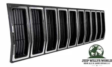 Frontgrill Kühlergrill Blende Schwarz / Silber Jeep Cherokee 84-87