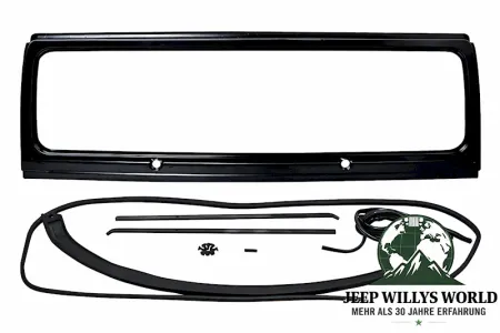 steel Windshield Frame Kit with Seals,  primed black, bolt on. Jeep Wrangler YJ (1987-1995)