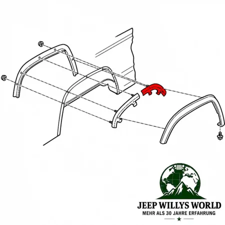 Fender Flare Mounting Retainer Bracket Rear Left, front bracket. Jeep Cherokee XJ (1997-2001)