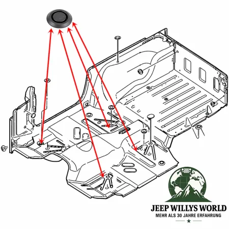 Ablassstopfen Fussraum Bodenwanne Jeep Wrangler 96-06